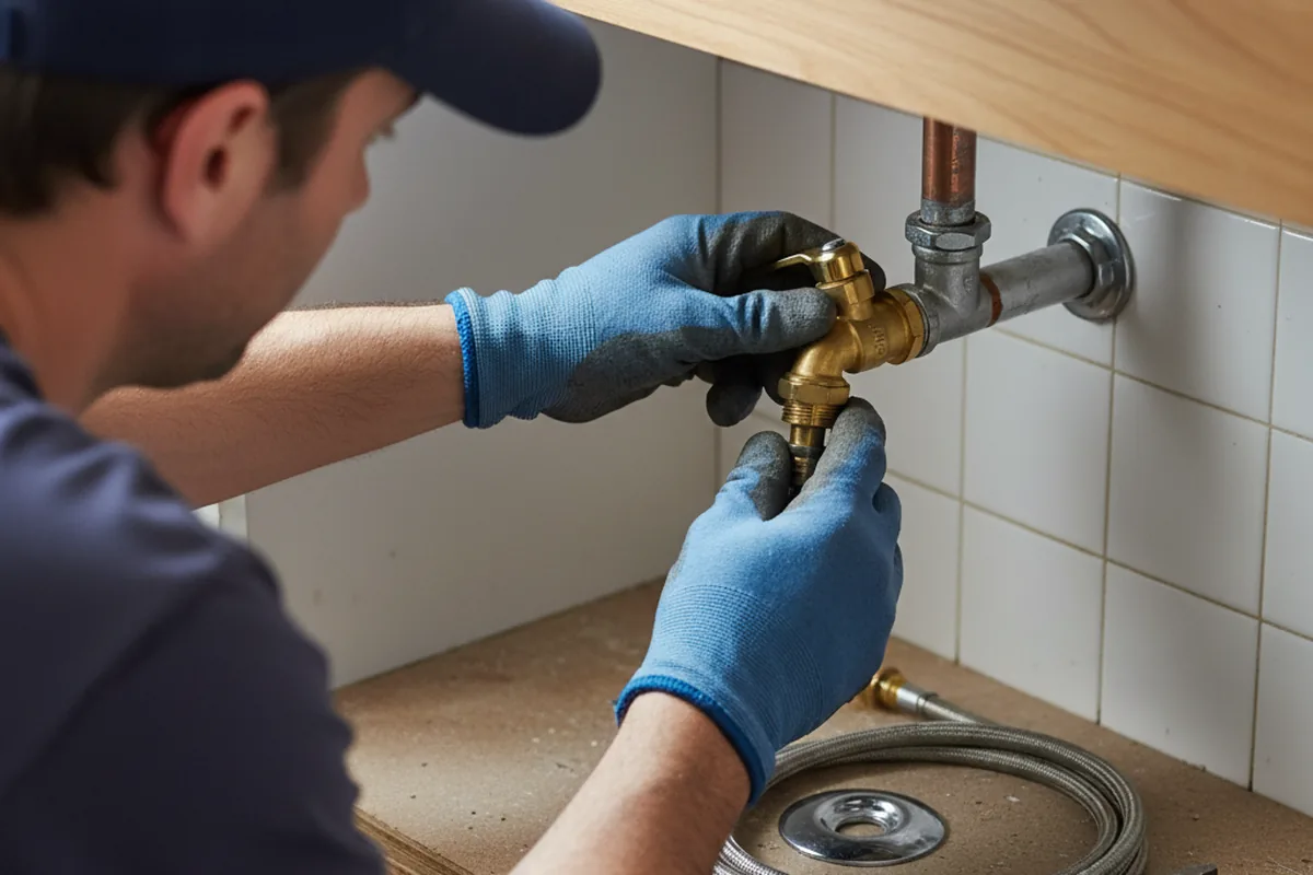 Shutoff valve and fitting work during Emergency Plumbing in Holbrook